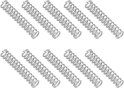 Compressieveer Set van 10 Stuks, 0.3mm Draaddiameter x 2mm Buitenste Diameter x 10mm Lengte, RVS Mechanische Veer voor Thuis en Werkplaats Klussen, Ideaal voor Kleine Toepassingen en Herstellingen
