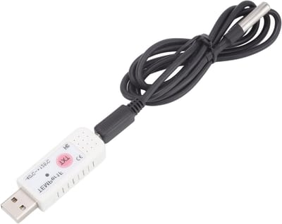 Thermometer met USB-aansluiting, Waterdichte Temperatuur Sensor voor Computer en Laptop, Temperatuur Logger met Alarmfunctie voor Kamergebruik