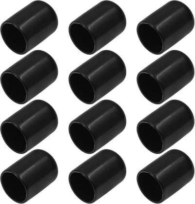 12x Ronde Rubber Stofdopjes voor Buizen en Poten - 19mm - Zwart