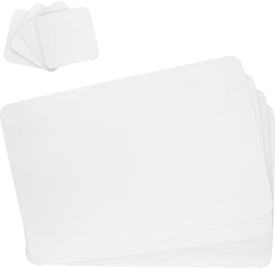 8-delige set KIMARA Wit: 4 placemats 45x30 cm & 4 onderzetters 10x10 cm van kunstleer – 4x 12090 & 4x 12095