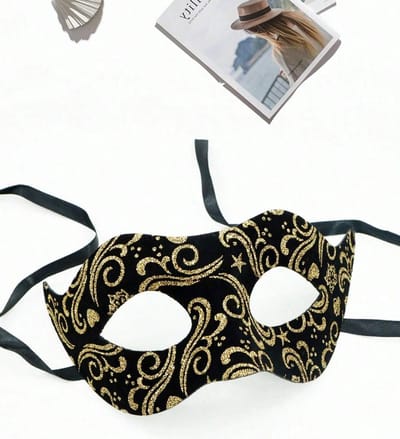 Masker goudkleur- zwart voor volwassenen