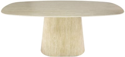 Giga Meubel Eettafel Centro - Deens Ovaal Keramiek Travertin - 180x90x76cm