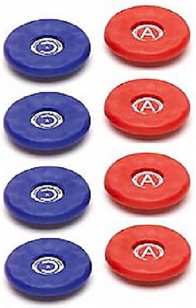 Shuffleboard Puck Tops - Pucks Vervanging - Spelonderdelen Vervangen - Set van 8 - 2-5/16 Inch - Rood