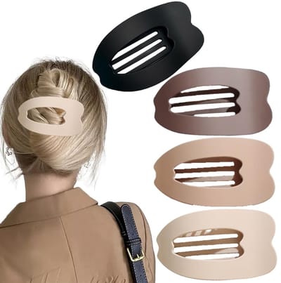 Daity 4-delige set - Platte haarclips - matte platte klauwclips - geschikt voor dik en fijn haar - sterke grip en antislip - Franse eendenbek haarclips