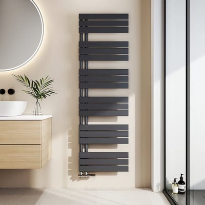 EMKE Handdoekradiator - Plat Design - Mat Antraciet - 160x50 cm - 794W - Badkamer Verwarming - CV Radiator