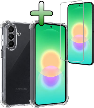 Hoesje Met Screenprotector - Geschikt voor Samsung Galaxy A27 - Sterk & Shockproof - Siliconen Case - Back Cover - Telefoon Hoes - Shock Proof - Transparant