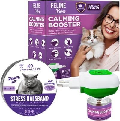 Feromonen Verdamper voor Katten - Combipakket - Anti-stressmiddel - Feromonen halsband kat - Rustgevend en kalmerend - Veilig en niet verslavend - Wetenschappelijk bewezen