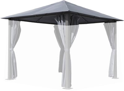 Unyqoos® Vervangend dak in platinagrijs voor 3x3 meter paviljoenen met ventilatie