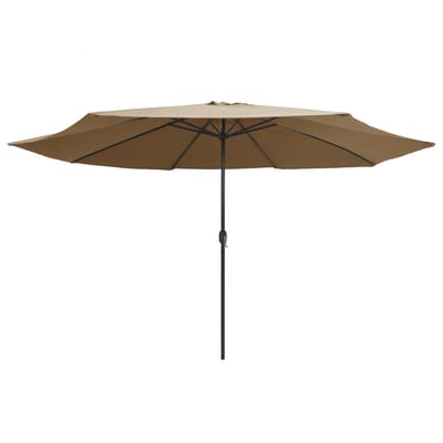 vidaXL - Parasol - met - metalen - paal - 390 - cm - taupe