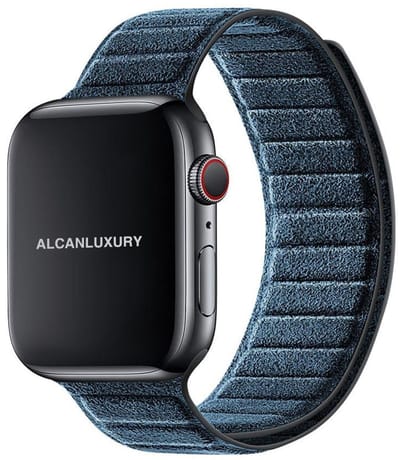 Alcanluxury Alcantara Apple Watch band 42/44/45/46 mm & Ultra 49 mm - Ocean Blue