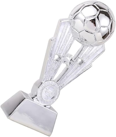 Kinder Trofee - Prijzenbeker Wedstrijd - Sportevenementen - Duurzaam Hars Materiaal - 24x10.5x8cm - Zilver