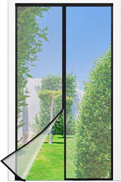 Vliegengaas- balkondeur- magnetisch- 110 x 210 cm sterke magneten- vliegengaas voor deur- 4 cm breed klittenband-vliegenhordeuren zonder boren- insectenbescherming- voor balkondeur
