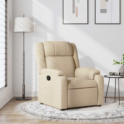 vidaXL - Fauteuil - verstelbaar - stof - crèmekleurig