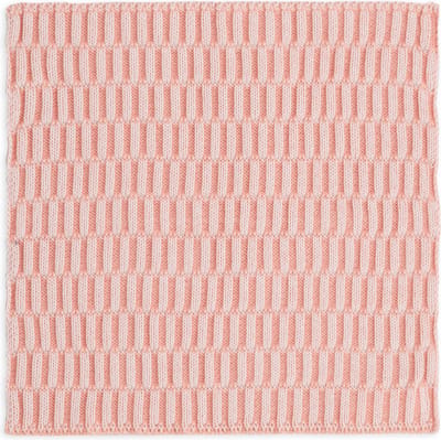 Knit Factory Vaatdoek Block - Gebreide vaatdoek gemaakt van 50% Katoen en 50% acryl - Vaatwasdoek - 1 stuk - Ecru/Apricot - Roze - 27x27 cm