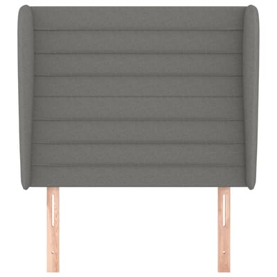vidaXL - Hoofdbord - met - randen - 83x23x118/128 - cm - stof - donkergrijs