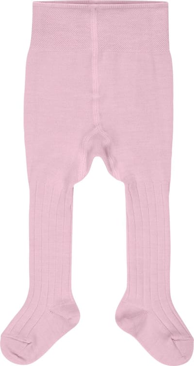 FALKE Cosy Rib dik eenkleurig katoen kasjmier panty baby roze - maat 62-68