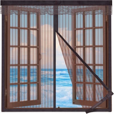 Vliegenraam Hor - Muggenhor Raam - Insecten Buiten Houden - Zonder Boren - 115x130cm - Bruin
