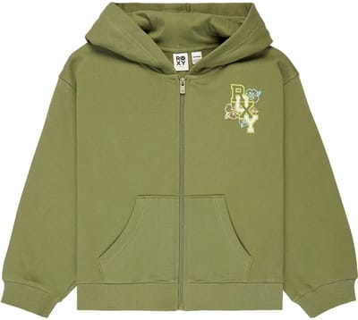 Roxy Midnight Hike Bruhsed Rg Sweatshirt Met Rits Groen 10 Years Meisje