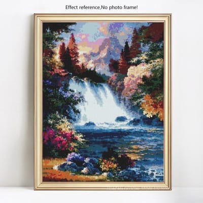 5D DIY Diamond Painting Scenic Volledige Ronde Waterval Borduren Verkoop Strass Foto 20X30 gray