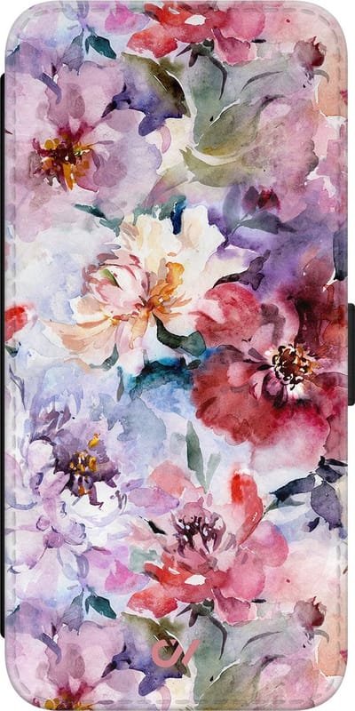 Bookcase hoesje met pasjes - Geschikt voor Samsung Galaxy A54 - Bloemen Acryl - Roze - - Kunstleer - Casevibes