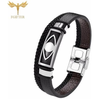 Turkse Etnische Sieraden Boze Oog Armbanden Voor Vrouwen Mannen Geluksversieringen Roestvrij Staal Manchetarmband Man Vrouw Accessoires 17cm black