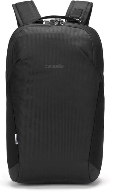 Pacsafe Vibe 20 Backpack - 20 L - Rugzak - RFID-blokkerend - Geschikt voor 13-inch laptop - PopNLock veiligheidsclip - Schoudertas - Zwart