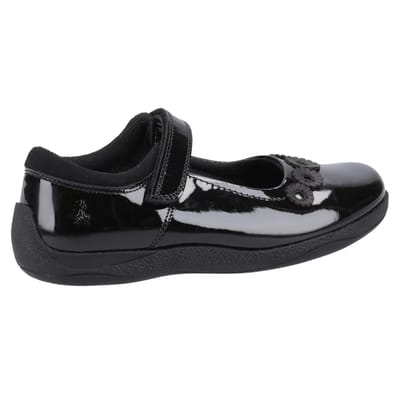Hush Puppies Meisjes Christina Leren Schoolschoenen (Zwart octrooi)