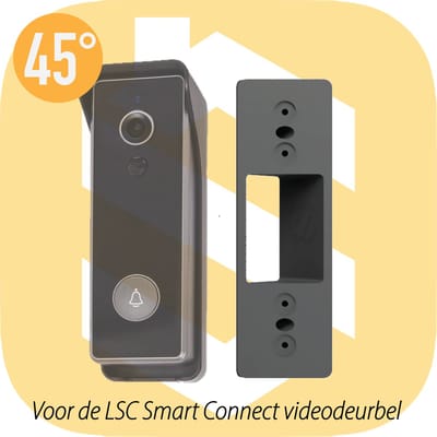 SmarThuis - Hoekbeugel geschikt voor LSC Smart Connect videodeurbel van de Action - hoekbeugel van 45 graden - inclusief montage materiaal - sterk en milieubewust