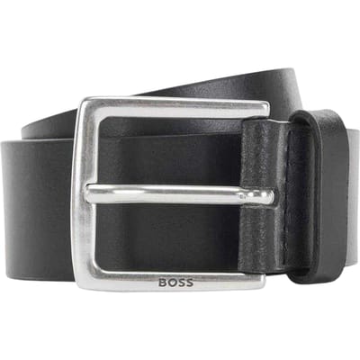 Boss Rummi Koeienleren Riem (Zwart)