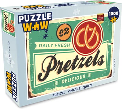 Puzzel Pretzel - Vintage - Quote - Legpuzzel - Puzzel 1000 stukjes volwassenen