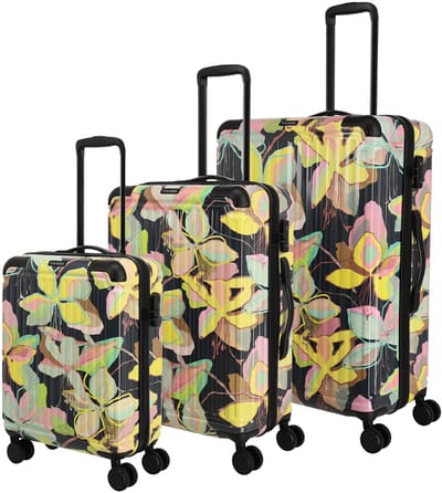 Travelite Cruise 4 wielen Kofferset 3-delig - Harde bagage - TSA slot - gelbe orchidee