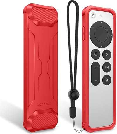 Beschermhoes voor 2021 Siri Remote (2e Generatie) - Lichtgewicht, Schokbestendig en Antislip TPU Hoes voor Apple TV 4K en HD Afstandsbediening, Rood