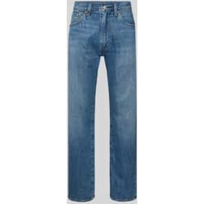 wide leg fit jeans van mix van katoen en linnen model '555®'