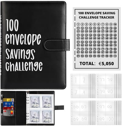 Dailygoods- Spaarmap 100 Enveloppen - Spaarboekje Geld met Doel - Budgetplanner - Geldspaarmap A5 - Financieel Beheer - 5050 EUR Budgetmap - Spaarboek