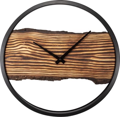 NeXtime Forest Large – Wandklok – 45 cm – Hout/Metaal – Bruin – Stil