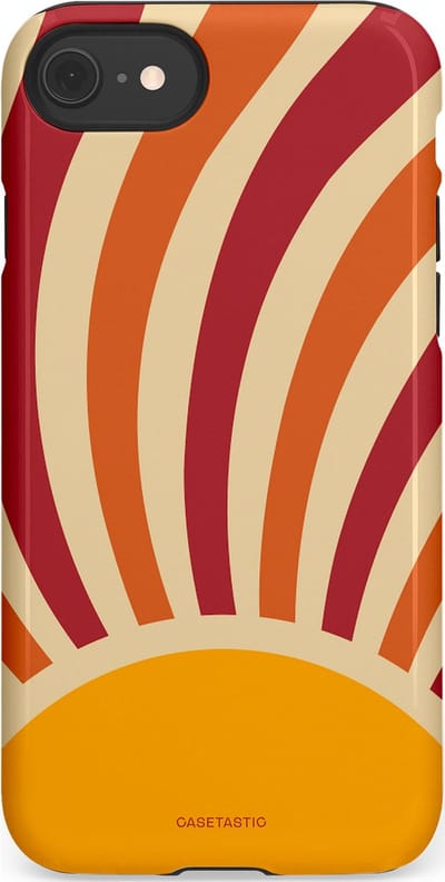 Casetastic Hoesje Geschikt voor Apple iPhone 7/8/SE - Stijlvolle Beschermende Duo-layer Case - Retro zomer