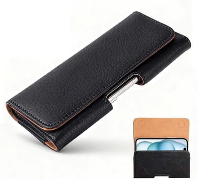 Robuuste leren heuptas voor mobiele telefoons tot 6,1 inch - praktische riemtas met clip, veelzijdige schoudertas en smartphonehouder