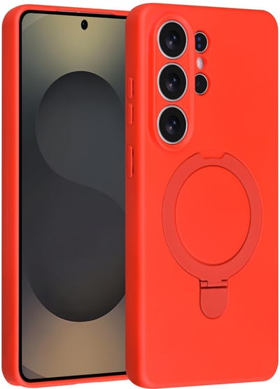 TUNIQ telefoonhoesje voor Samsung Galaxy S26 Ultra - Met ringstand en koord - Rood
