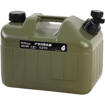 Conteneurs d'eau de Camping 25L, réservoir d'eau d'urgence Portable en PE avec robinet pour Camping randonnée 10L gray