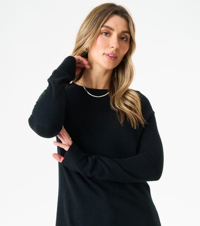 Fijngebreide oversized trui met ronde hals