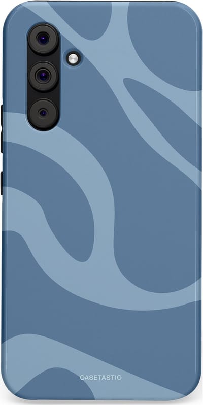 Casetastic hoesje geschikt voor Samsung Galaxy A54 (2023) 5G - Dubbellaagse bescherming - Blauwe Water Golven - Fashion Case - Grijs Lichtblauw