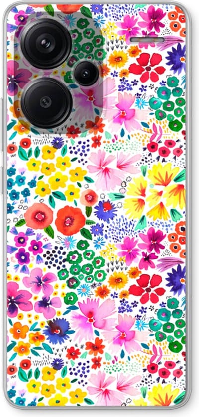Case Company® - Hoesje geschikt voor Xiaomi Redmi Note 13 Pro plus hoesje - Little Flowers - Soft Cover Telefoonhoesje - Bescherming aan alle Kanten en Schermrand