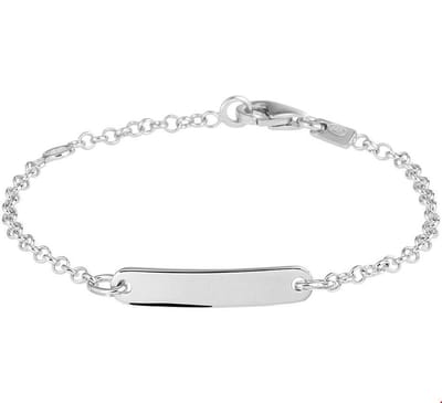 Zilver Gerhodineerde Graveerarmband jasseron plaat 4 1329558 11 cm