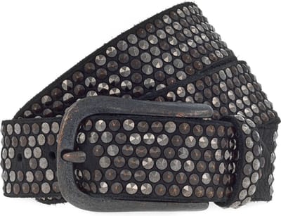 b.belt Leren riem Zoe Black Leather Belt W105 Black zwart