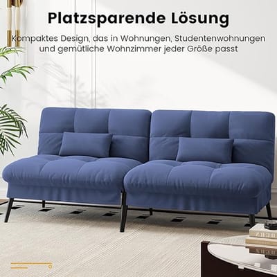 Modulaire Loveseat Bank 2-Zits 194x83,5x93 cm met Slaapfunctie, Afneembare Chenille Overtrek, Verstelbare Kussens en Houten Poten – Groen – Pauwhome