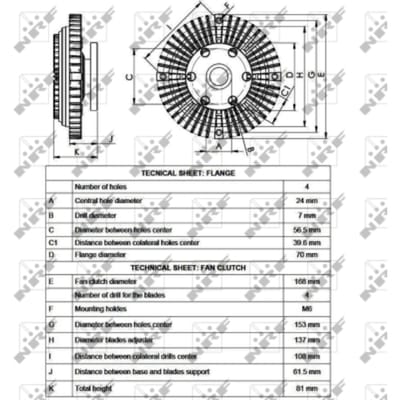 Koppeling, radiatorventilator NRF 49549