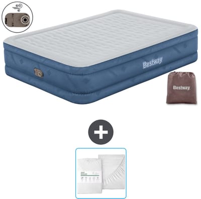 Bestway luchtbed - 2-Persoons - 152 x 203 x 46 cm - Grijs - Inclusief pomp en Hoeslaken