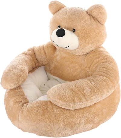 Bear Hug Huisdierenbed - Schattig en warm pluche hondenmandbed & kattenslaapmat | Wasbare pluche huisdierenmat, geschikt voor honden, katten en puppy's binnenshuis