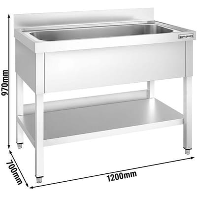 GGM Gastro Topfspültisch PREMIUM - 1200x700mm - mit 1 Becken