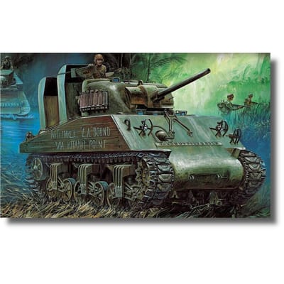 Academy Modelbouwpakket Militaire voertuigen - 13562 M4 Sherman M4A2(75) -Pacific Theater- Tank Plastic - 1:35 - Modelbouw